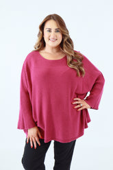 Isabell Oversized Knit Jumper in Magenta