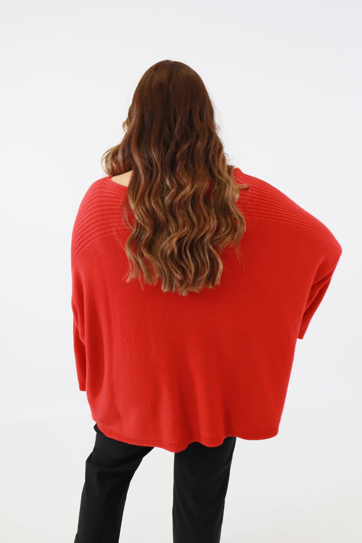 Isabell Oversized Knit Jumper in Red