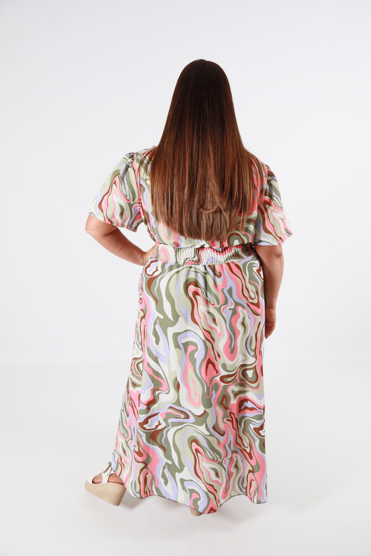Isla Dress in Khaki Swirl