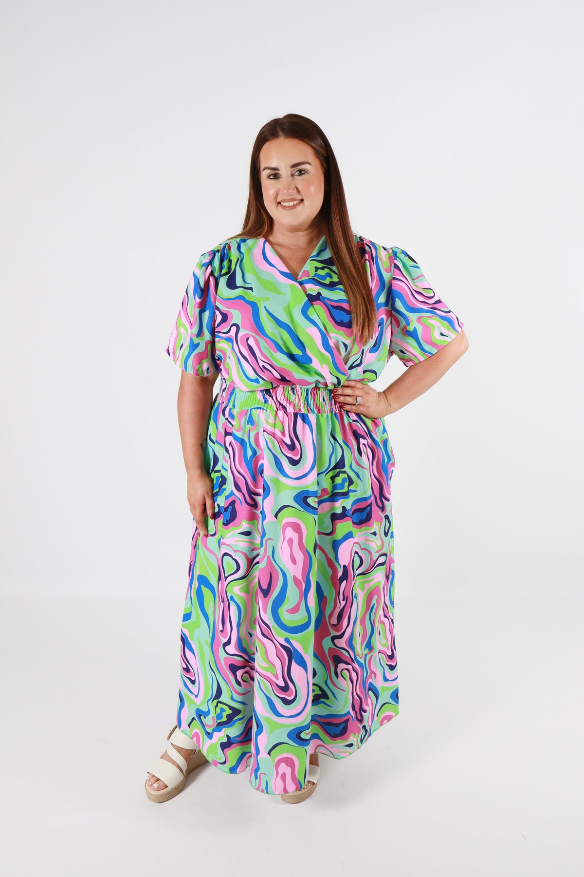 Isla Dress in Turquoise Swirl