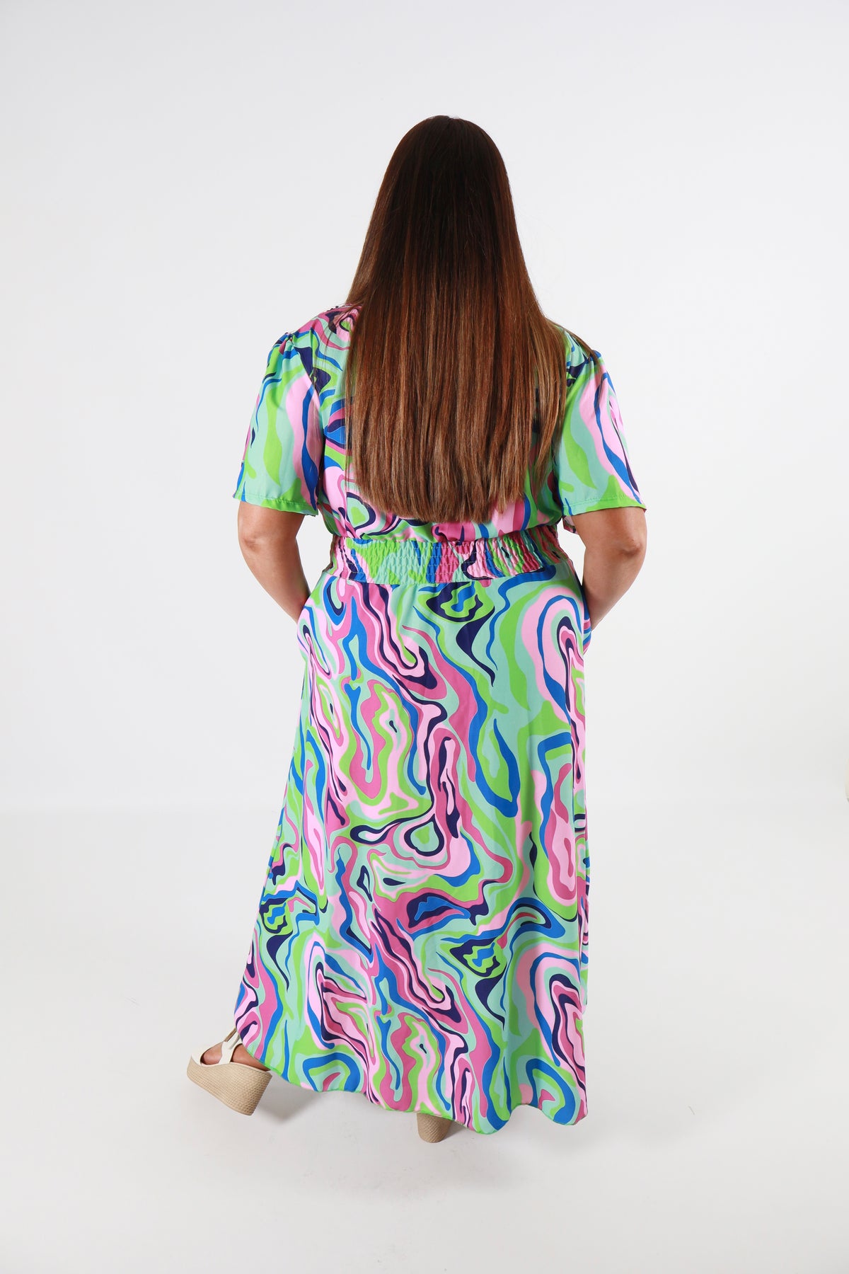 Isla Dress in Turquoise Swirl