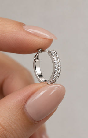 Isolde Small Hoop Earrings in Silver  