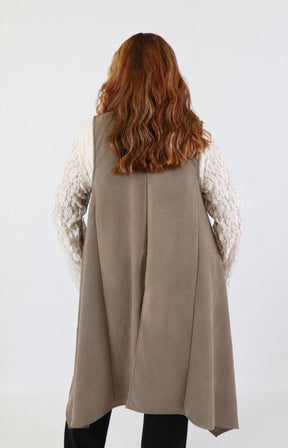 Jennifer Suede Waistcoat in Beige 