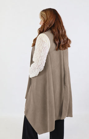 Jennifer Suede Waistcoat in Beige 