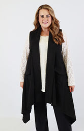 Jennifer Suede Waistcoat in Black 