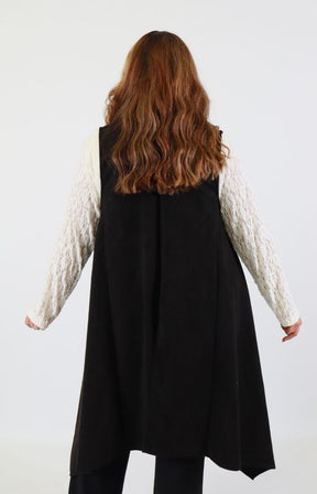 Jennifer Suede Waistcoat in Black 