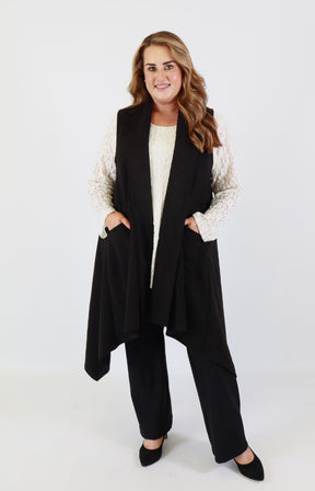 Jennifer Suede Waistcoat in Black 