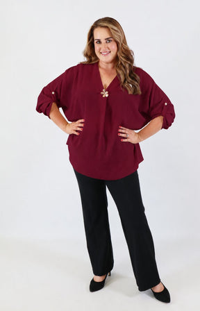 Jessica Blouse in Wine 