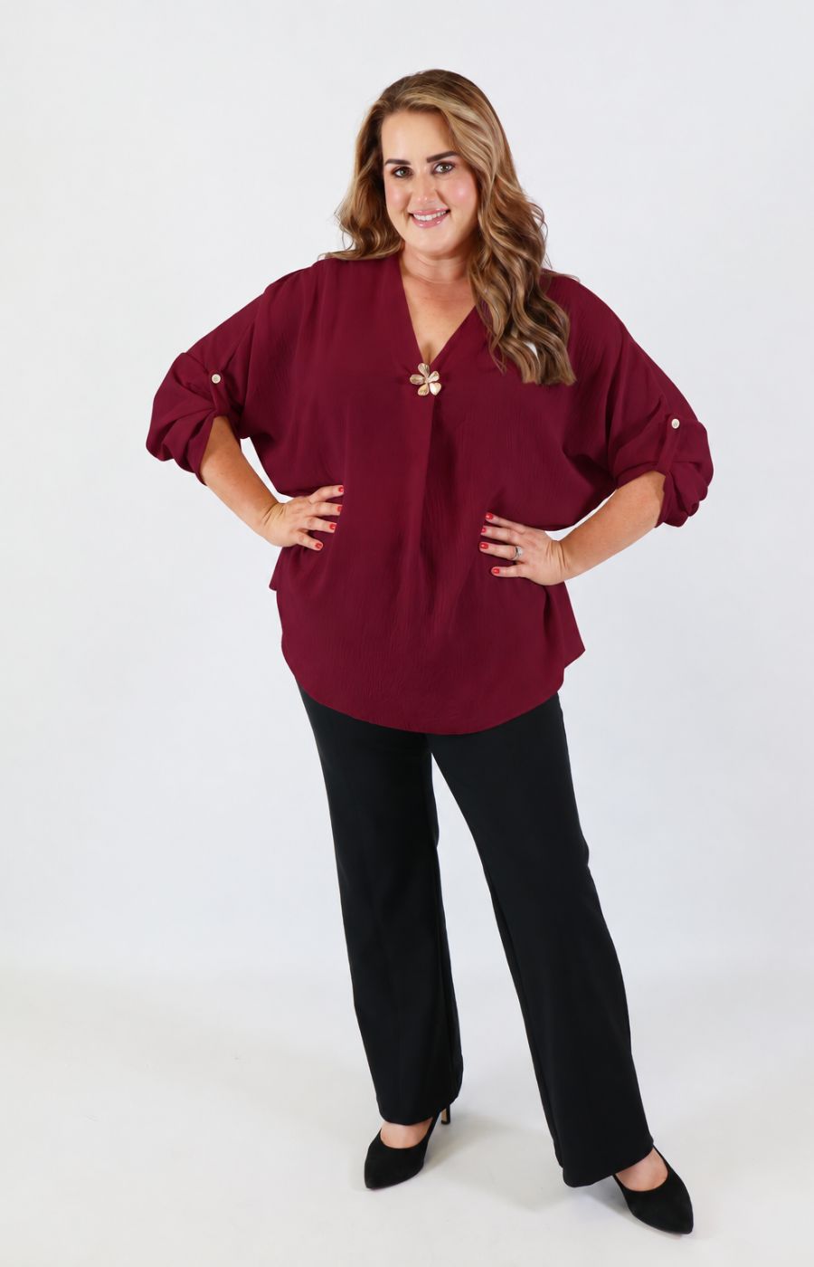Jessica Blouse in Wine 