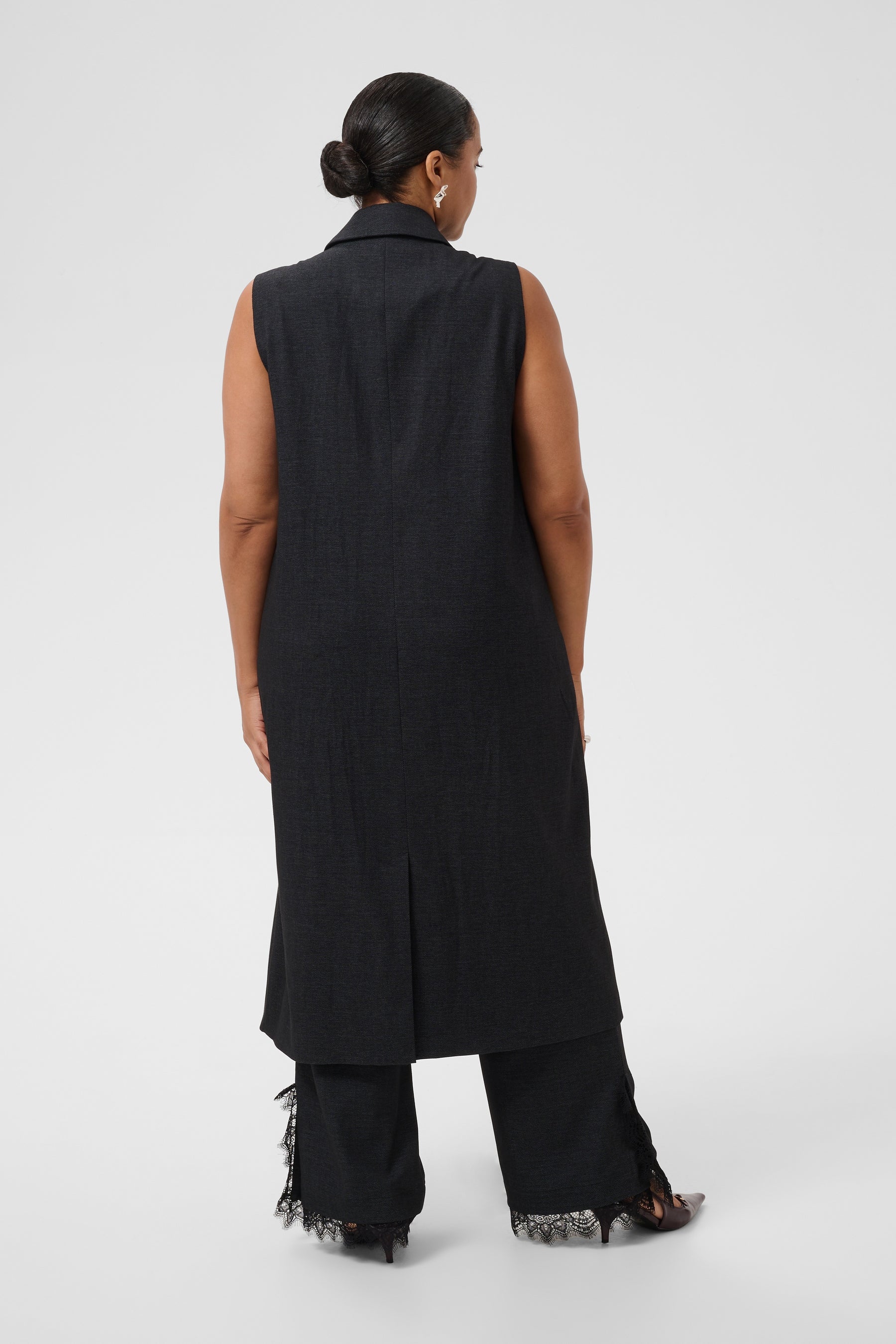Kaffe Curve Abby Waistcoat in Charcoal  