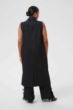 Kaffe Curve Abby Waistcoat in Charcoal  