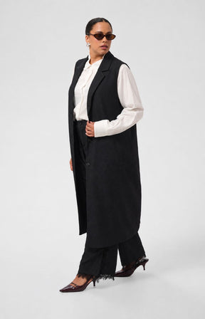 Kaffe Curve Abby Waistcoat in Charcoal  