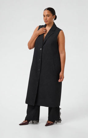 Kaffe Curve Abby Waistcoat in Charcoal  