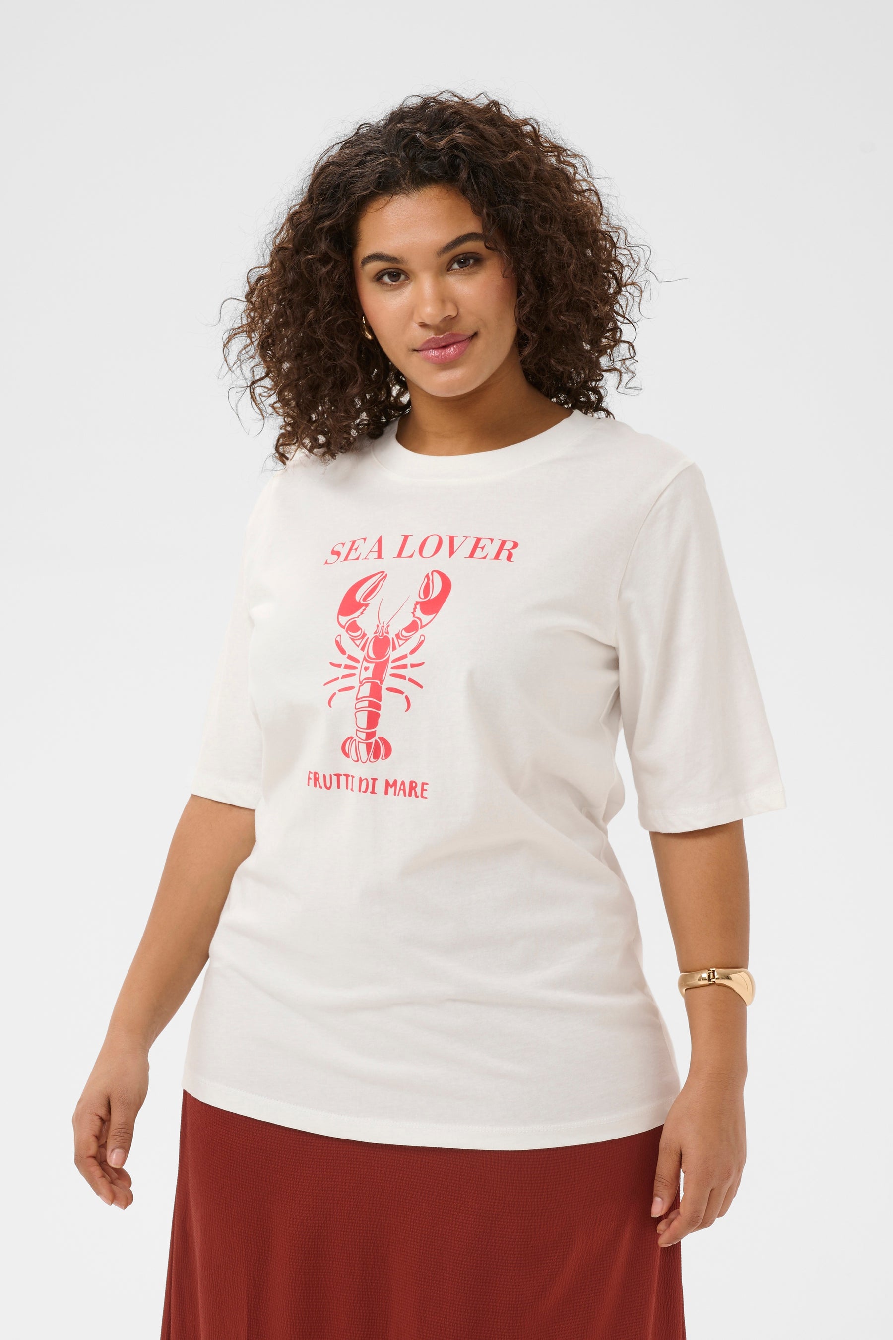 Kaffe Curve Alana T-Shirt in White 