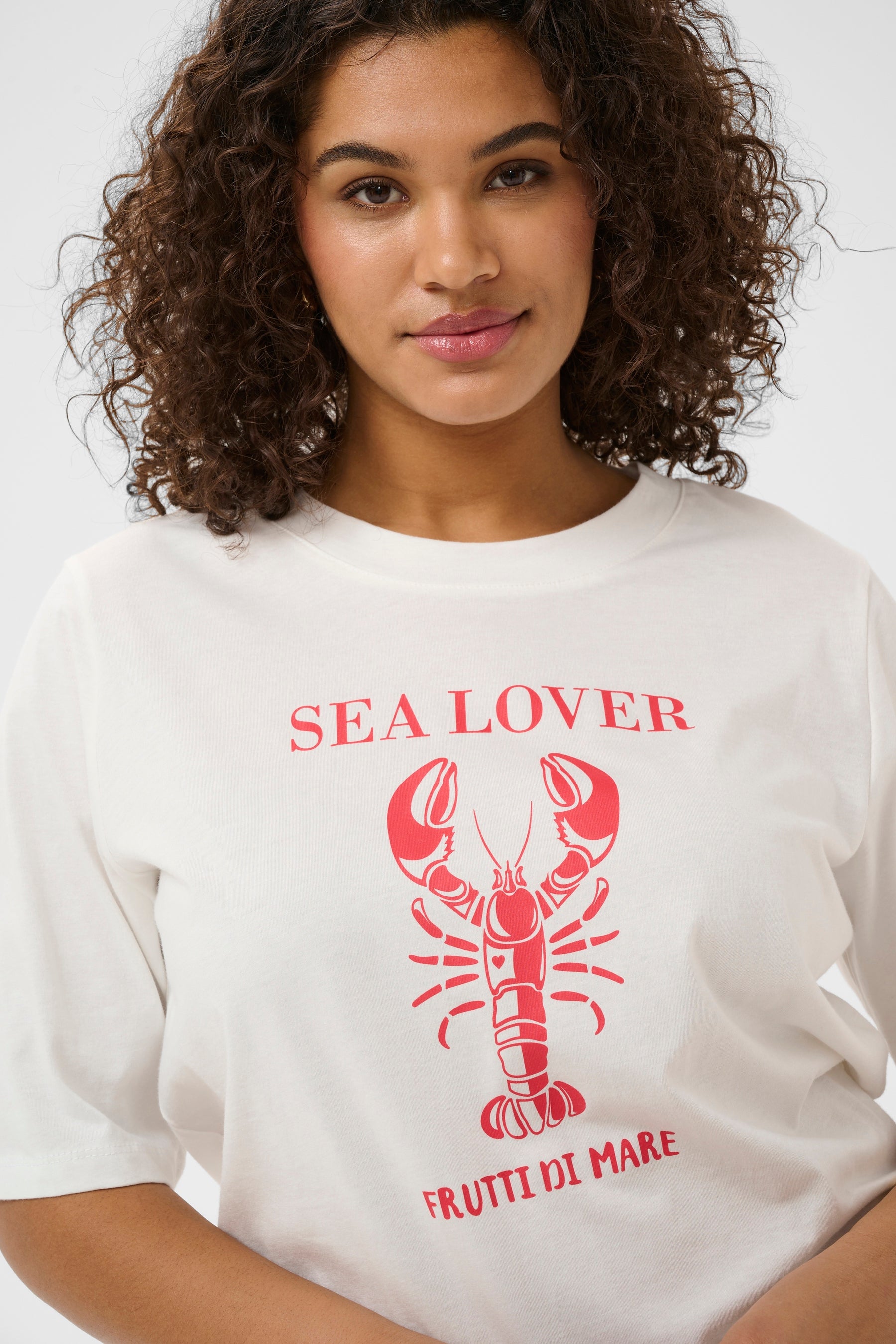 Kaffe Curve Alana T-Shirt in White 
