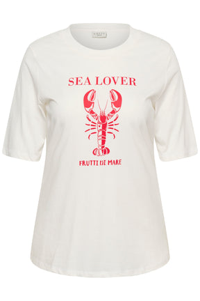Kaffe Curve Alana T-Shirt in White 