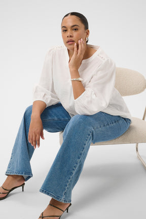 Kaffe Curve Alberte Blouse in Chalk 