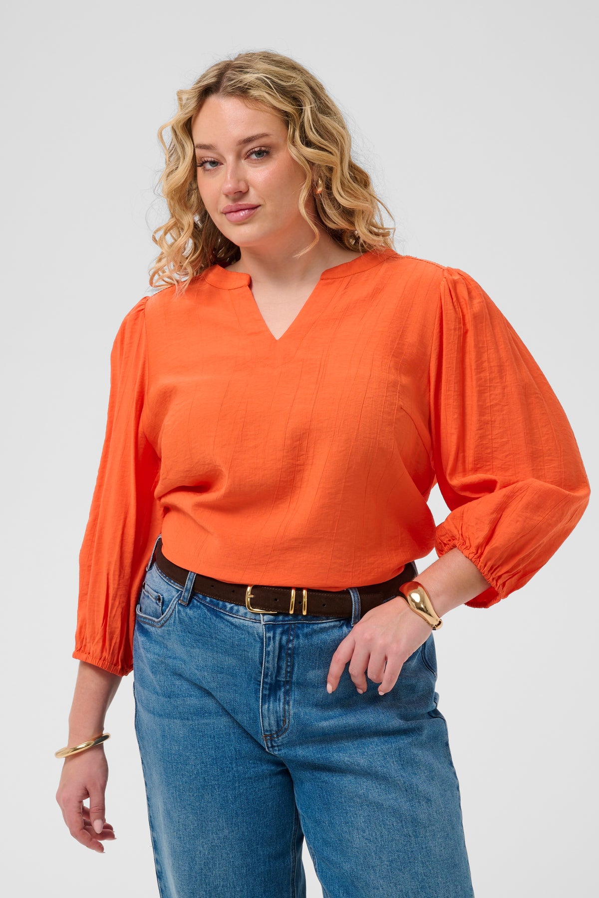 Kaffe Curve Alberte Blouse in Tigerlily 