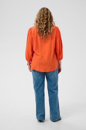 Kaffe Curve Alberte Blouse in Tigerlily 