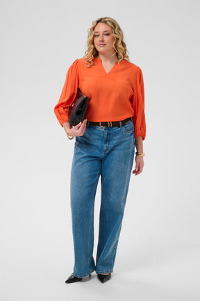 Kaffe Curve Alberte Blouse in Tigerlily 