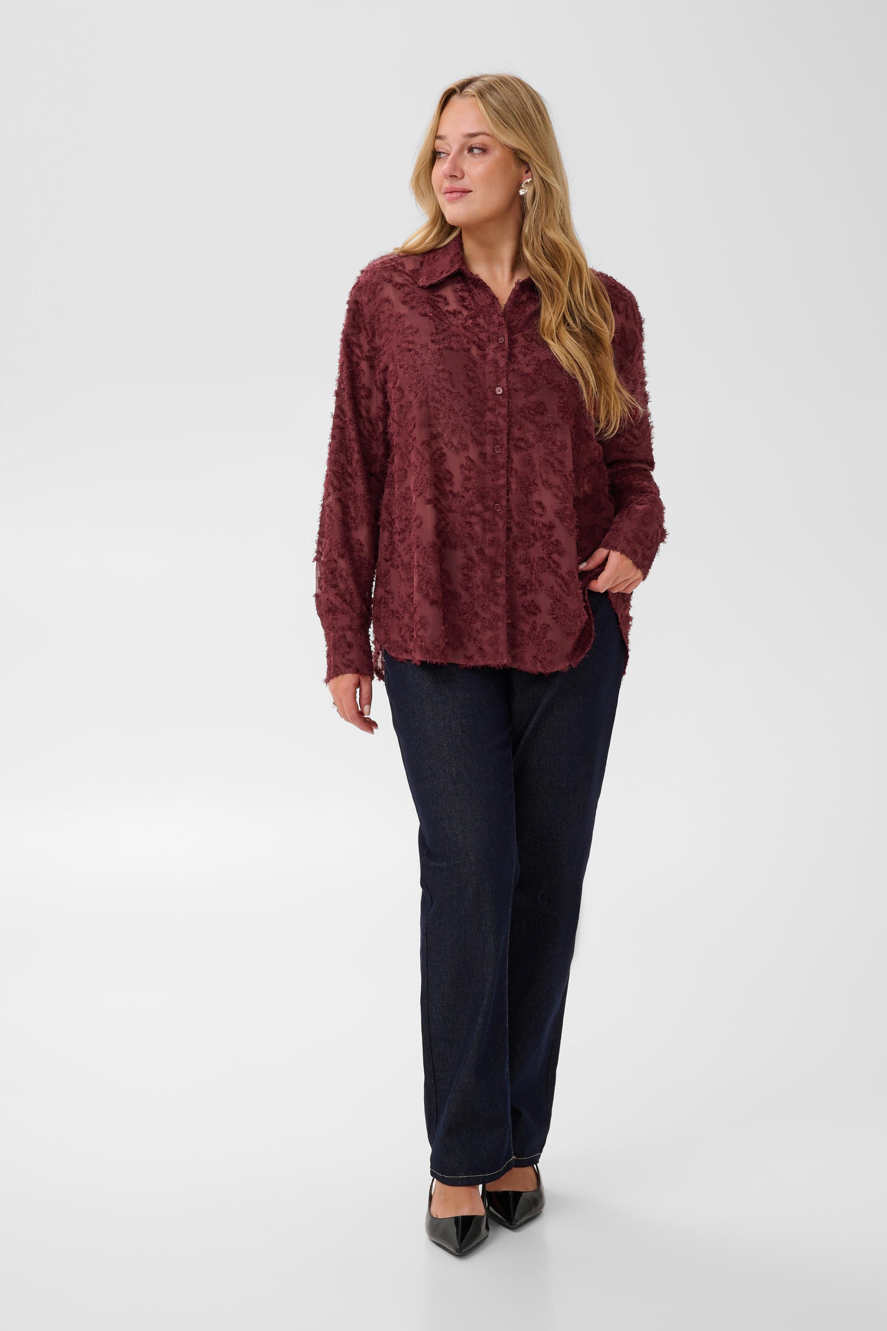 Kaffe Curve Alie Shirt in Port 