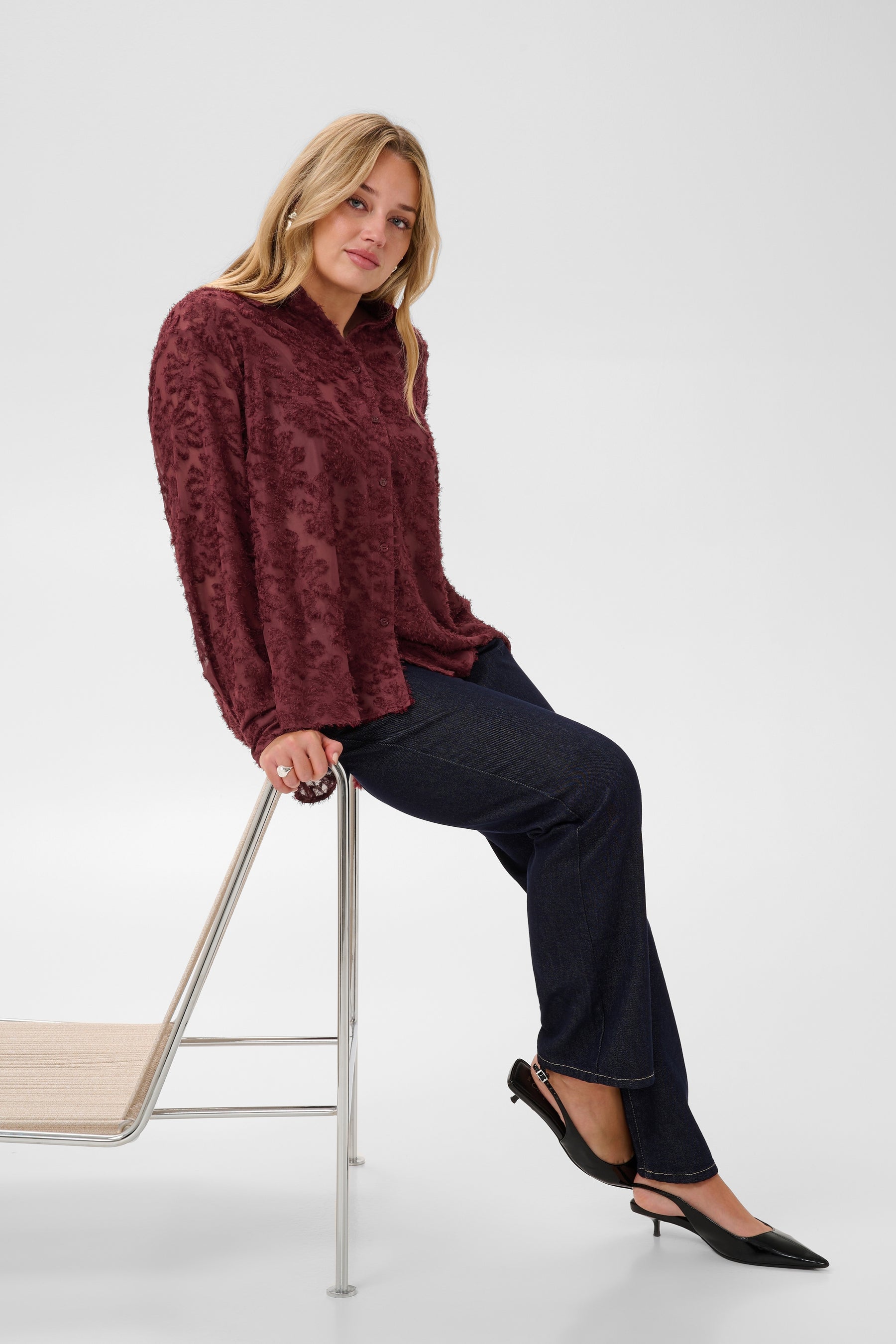 Kaffe Curve Alie Shirt in Port 