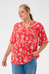 Kaffe Curve Anima Blouse in Red 