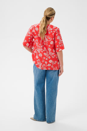 Kaffe Curve Anima Blouse in Red 