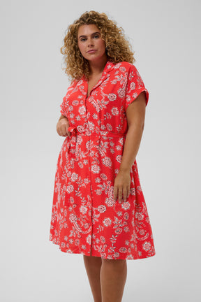 Kaffe Curve Anima Dress in Red 