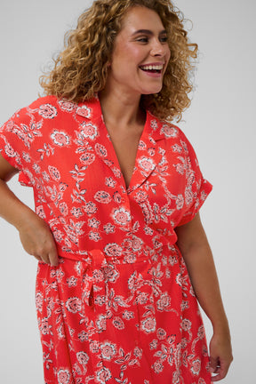 Kaffe Curve Anima Dress in Red 