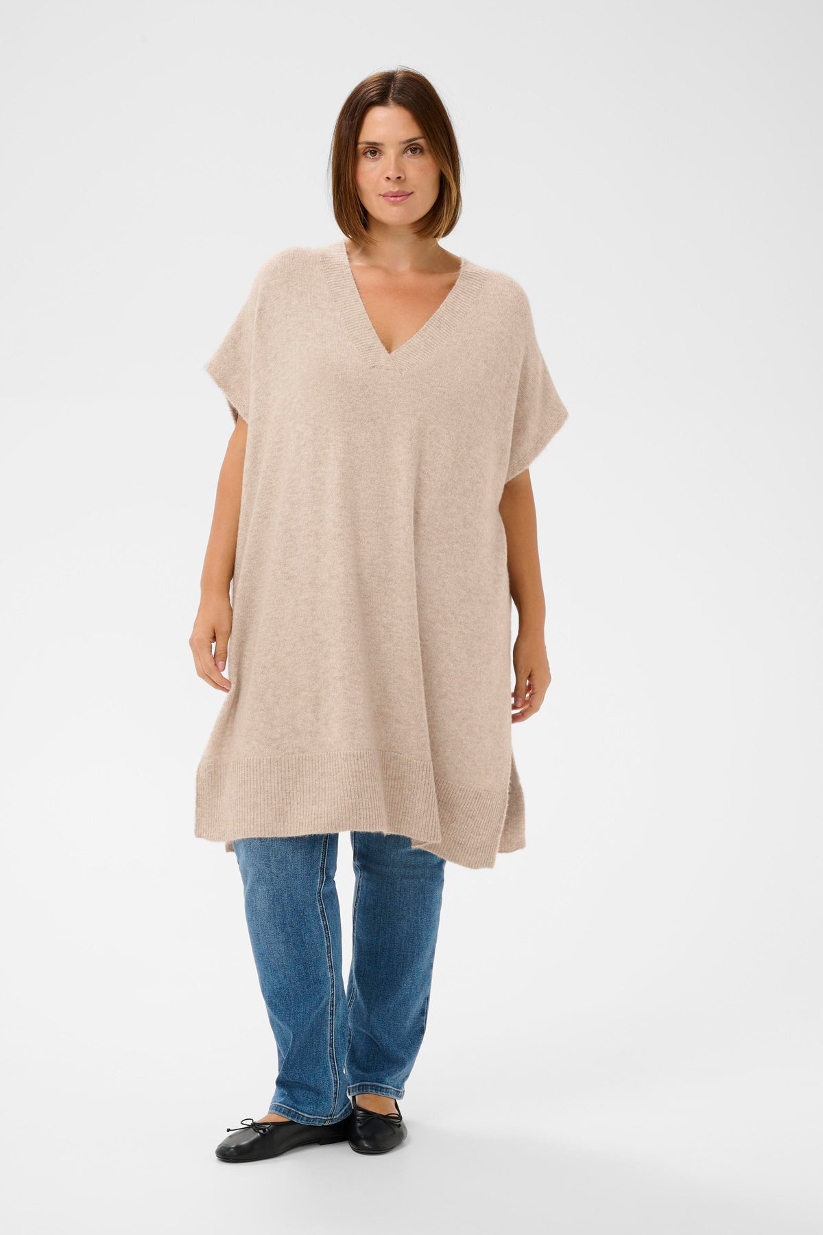 Kaffe Curve Annett Poncho in Beige