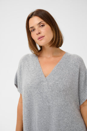 Kaffe Curve Annett Poncho in Light Grey