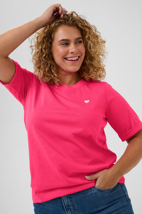 Kaffe Curve Art T-Shirt in Pink 