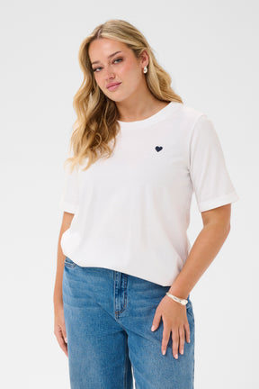 Kaffe Curve Art T-Shirt in White 