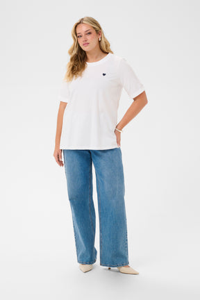Kaffe Curve Art T-Shirt in White  