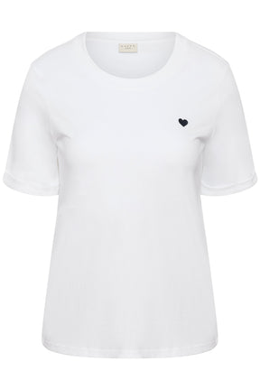 Kaffe Curve Art T-Shirt in White  