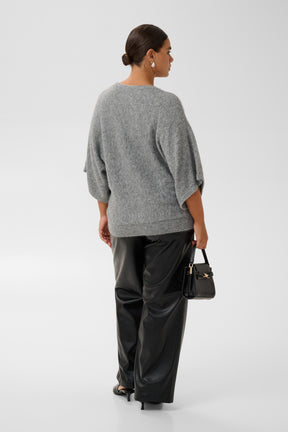 Kaffe Curve Bettie Knit Top in Grey 