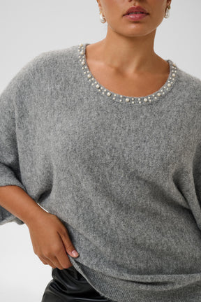 Kaffe Curve Bettie Knit Top in Grey 