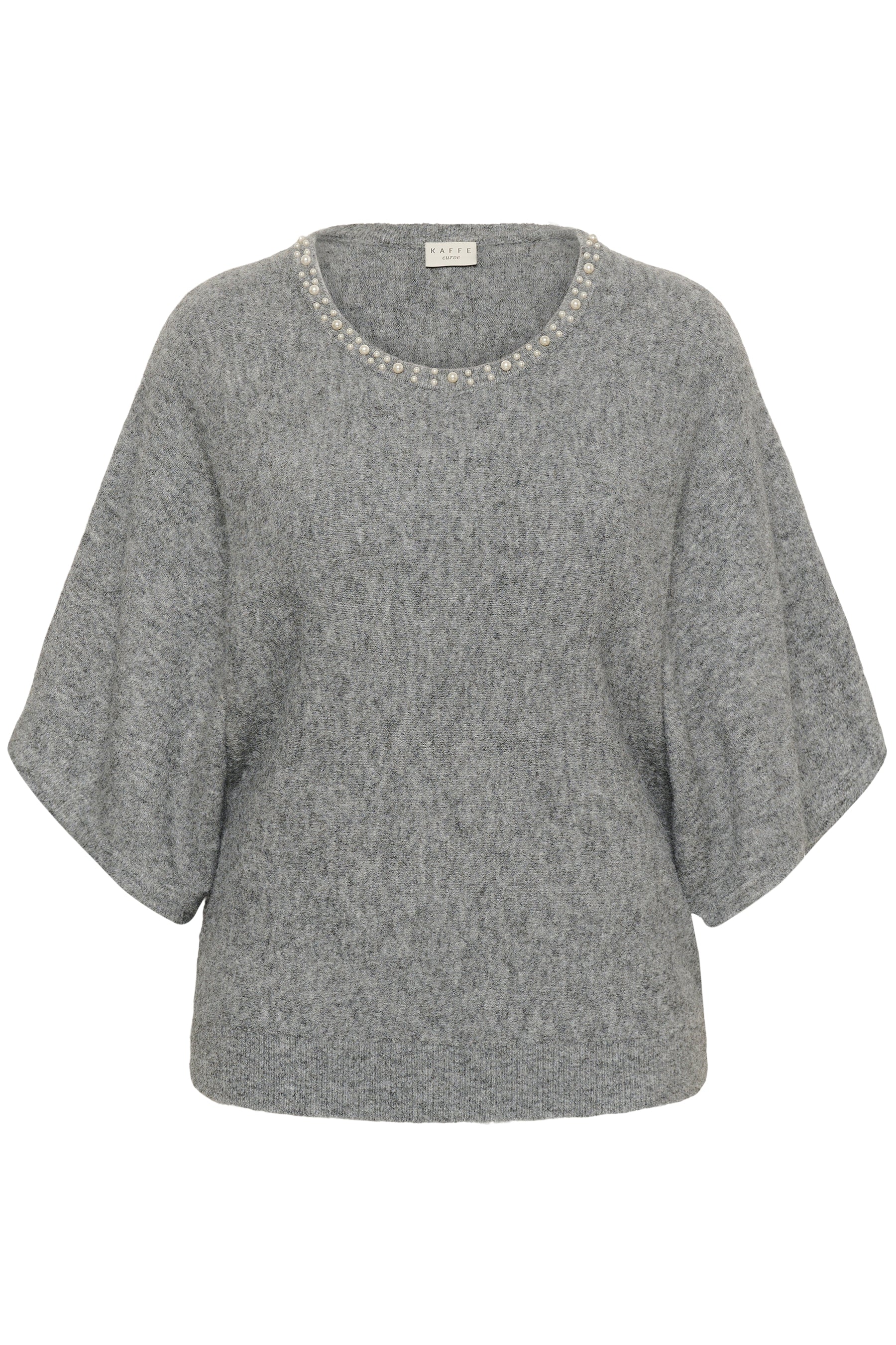 Kaffe Curve Bettie Knit Top in Grey 