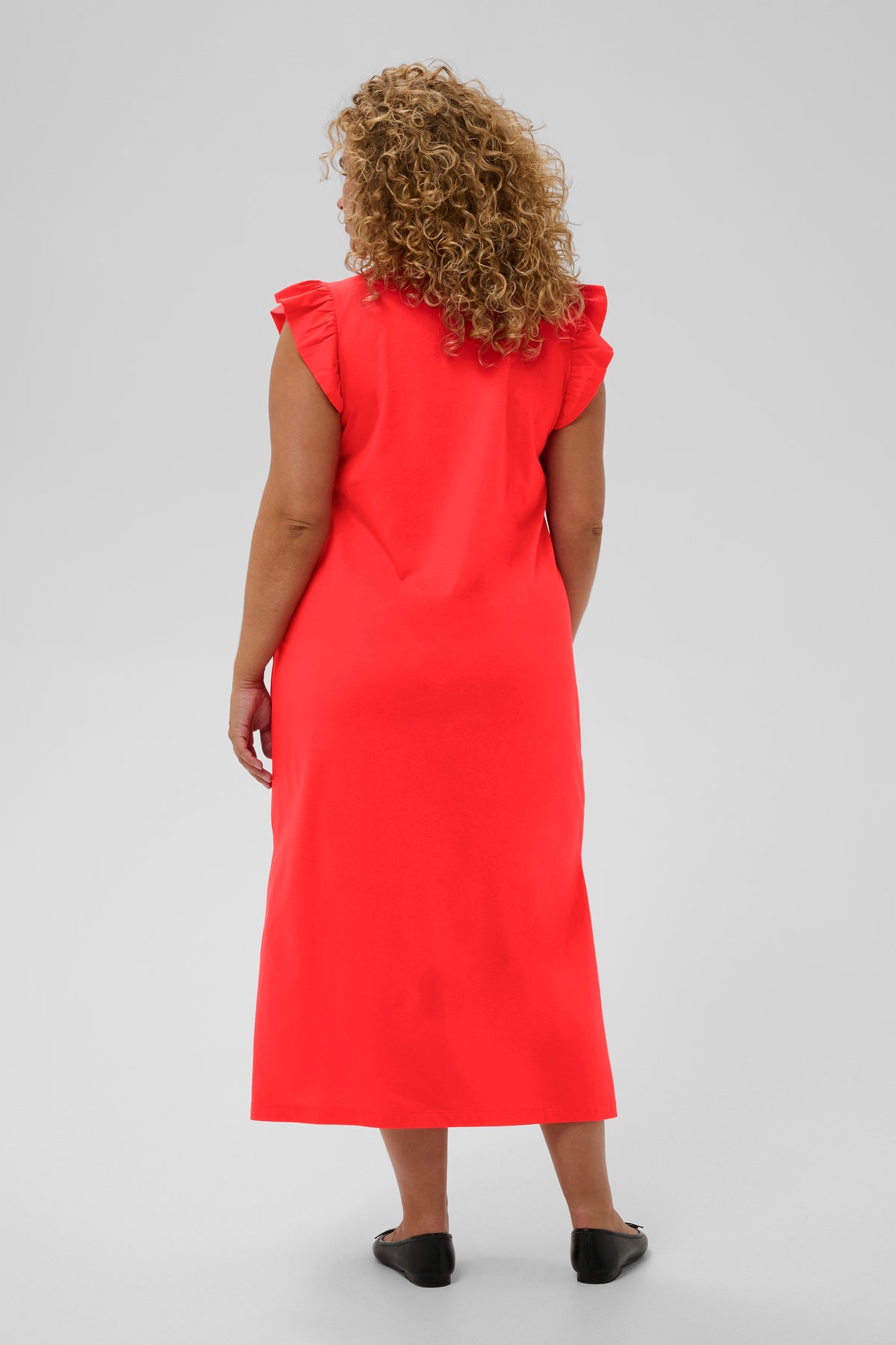 Kaffe Curve Caline Dress in Poppy Red 