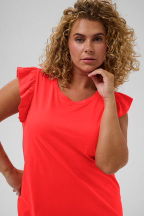 Kaffe Curve Caline Dress in Poppy Red 