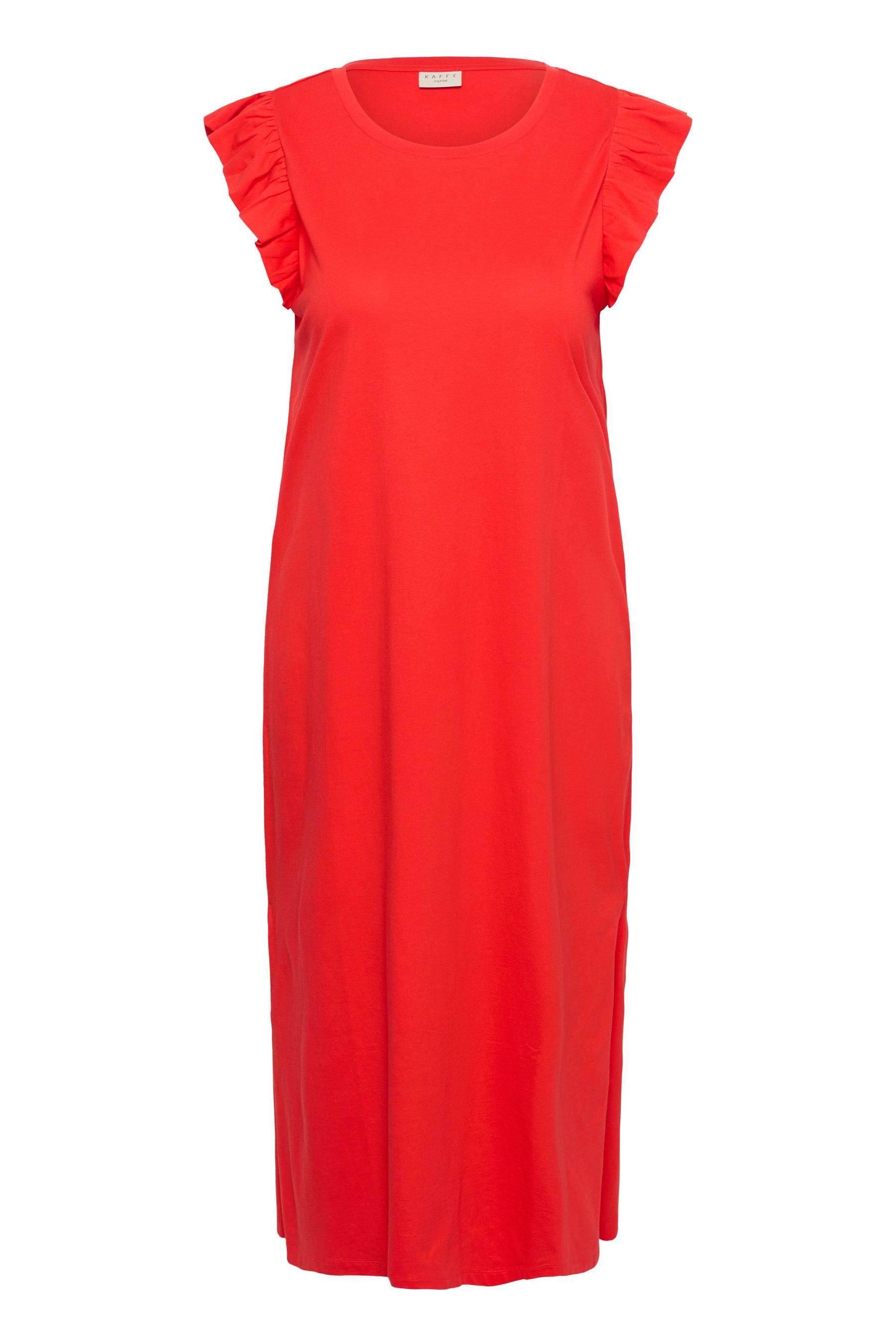 Kaffe Curve Caline Dress in Poppy Red 