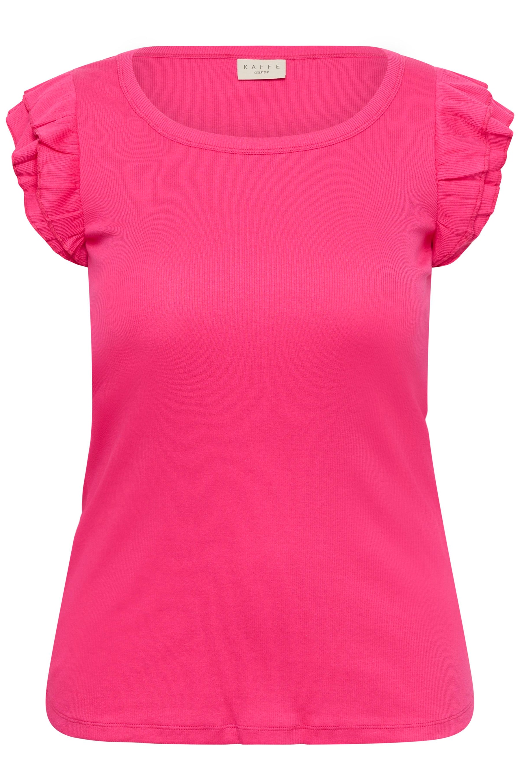 Kaffe Curve Carina Flounce Top in Fuchsia 