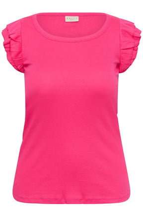 Kaffe Curve Carina Flounce Top in Fuchsia 