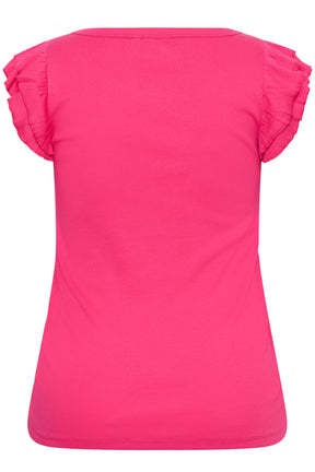Kaffe Curve Carina Flounce Top in Fuchsia 