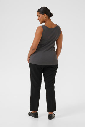 Kaffe Curve Carina Rhinestone Vest Top in Grey