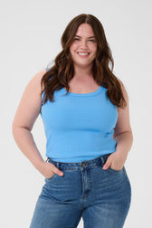 Kaffe Curve Carina Vest Top in Azure Blue