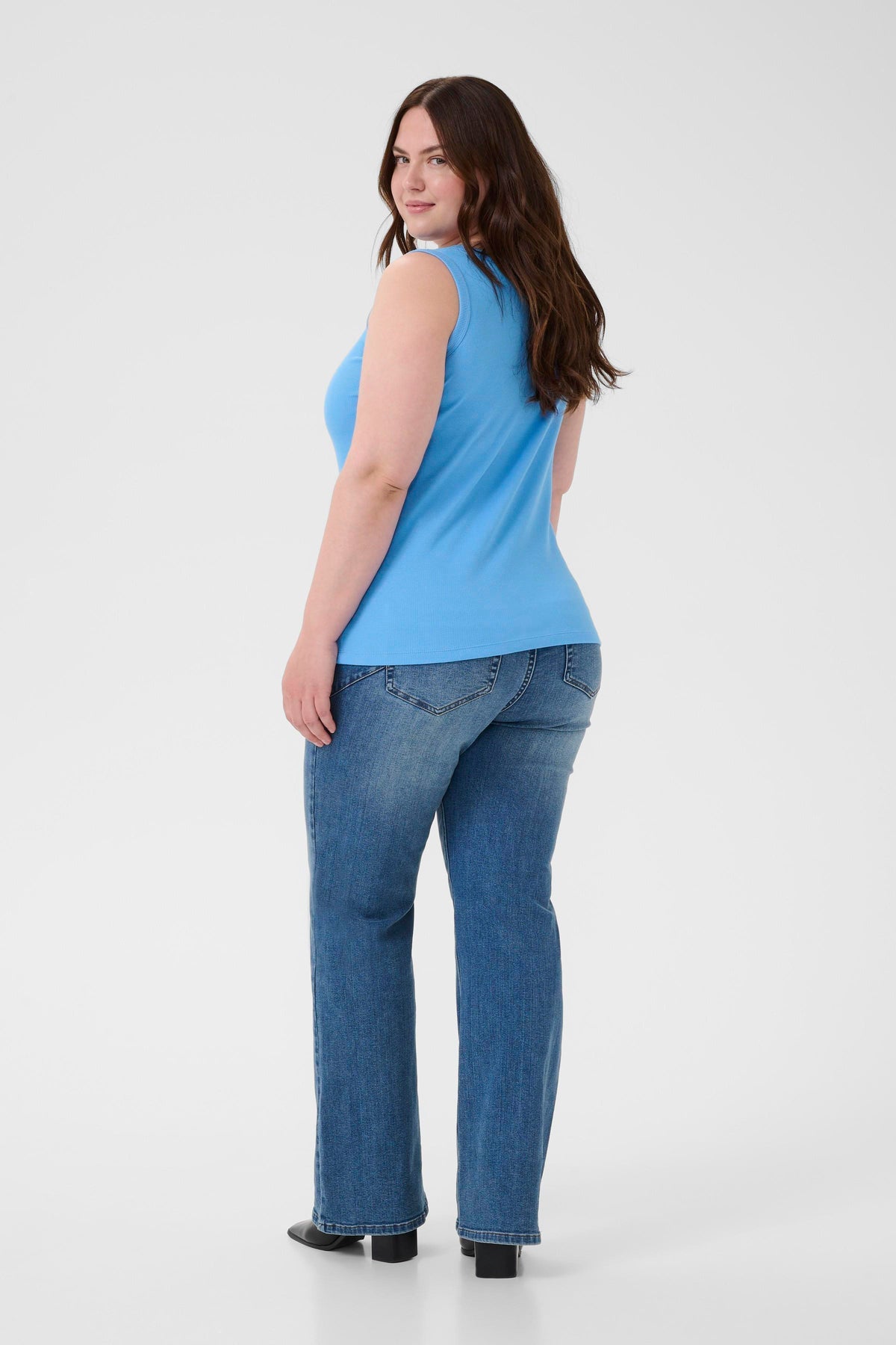 Kaffe Curve Carina Vest Top in Azure Blue