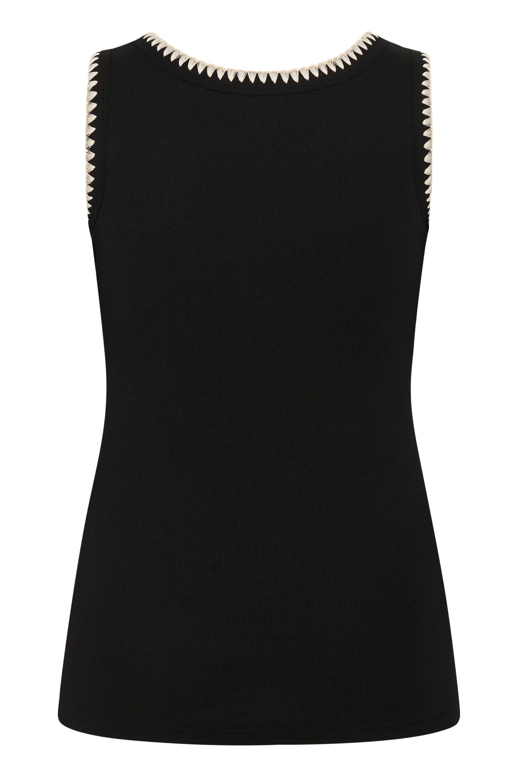 Kaffe Curve Carina Vest Top in Black With Edging 