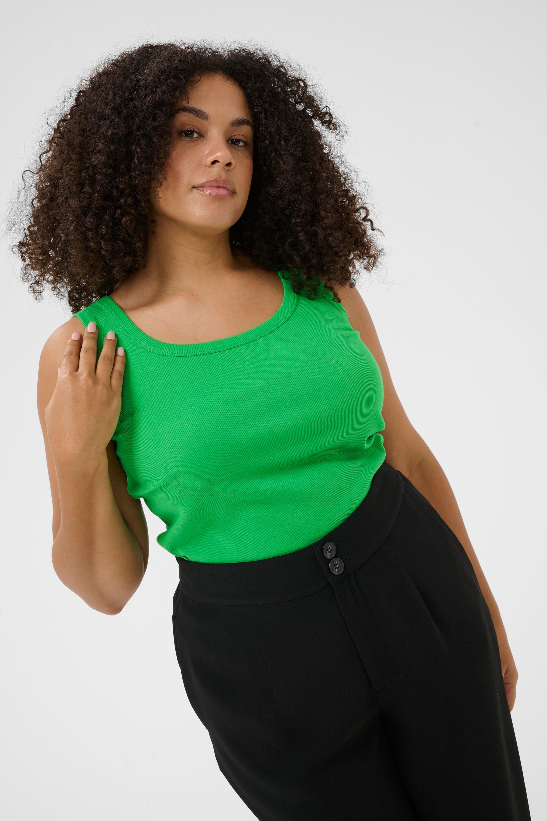 Kaffe Curve Carina Vest Top in Bright Green